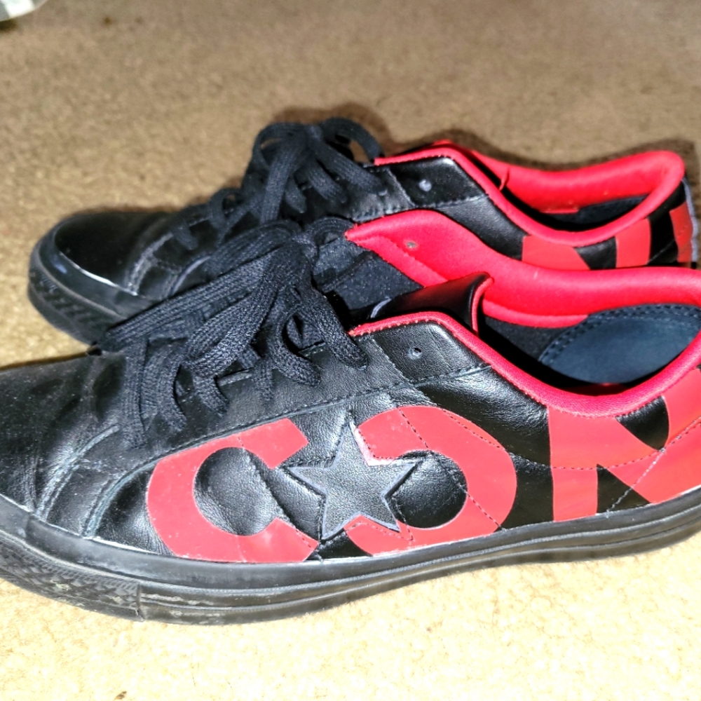 Men's Converse One Star Leather Black/Red